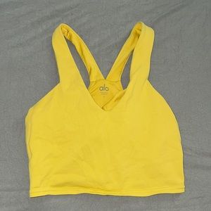 Alo Yoga Crop Top in Yellow - Size S